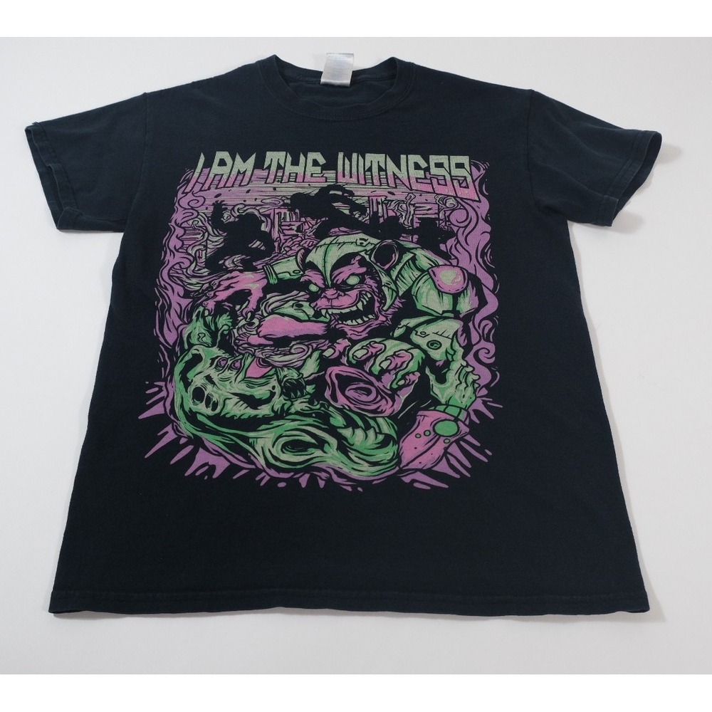 Gildan T-Shirt Mens S Black I Am The Witness Graphic Heavy Cotton Short Sleeve